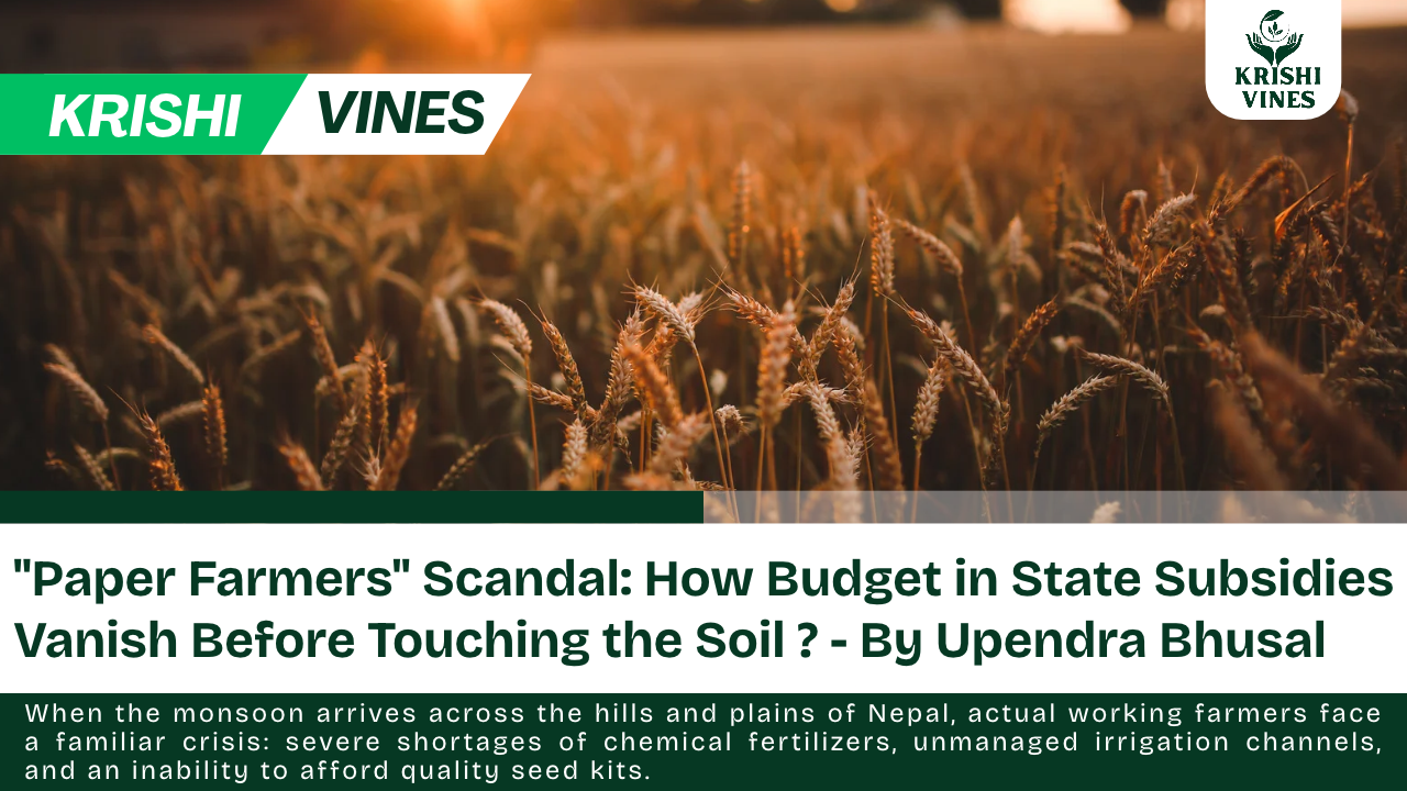 When the monsoon arrives across the hills and plains of Nepal, actual working farmers face a familiar crisis: severe shortages of chemical fertilizers, unmanaged irrigation channels, and an inability to afford quality seed kits.